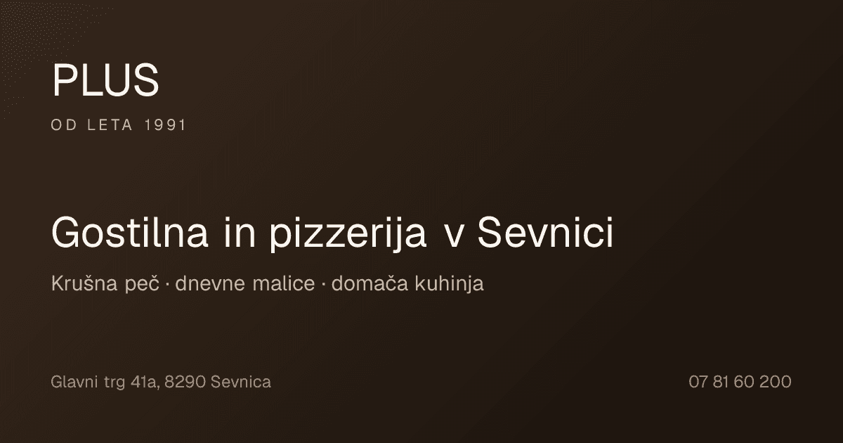Spletna stran Gostilnica Plus, ki jo je izdelal Žan Meke
